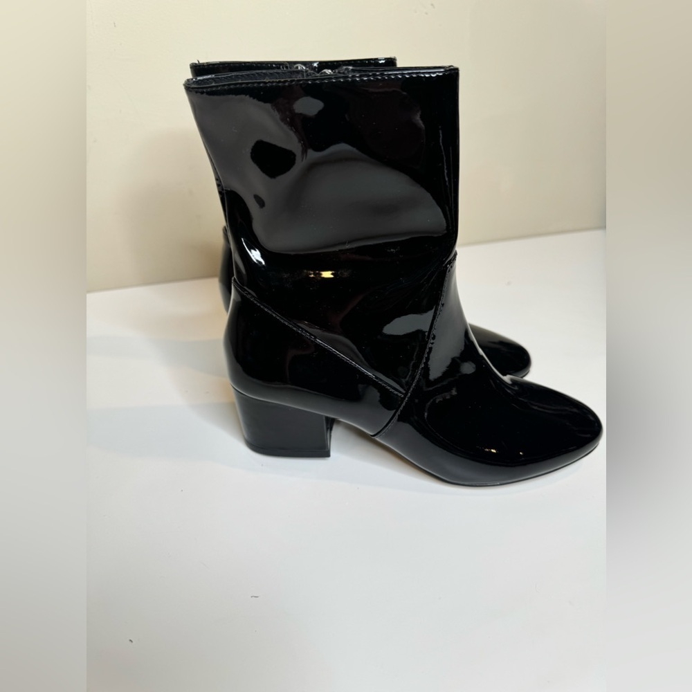 Botkier Womens Gable Patent Leather Round Toe Ankle Boots Black 6 Medium